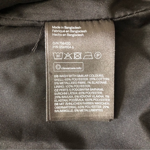 H&M Botanical Embroidered Midi Length Jacket in Black Size S - Picture 15 of 15